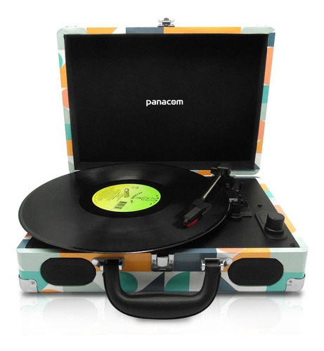 Tocadiscos Panacom Lp8804 Geometrc Bt Usb Sd Bat.recargable