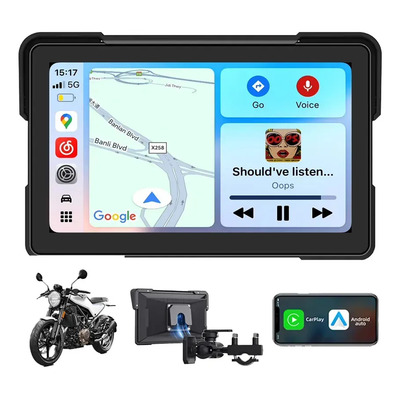 Estereo Pantalla Portátil 7in Para Moto Carplay Androidauto Black