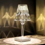 Leroxo Portable Crystal Diamond Table Lamp, 3 Color Touch Co