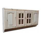 Alacena De Pino Para Cocina 140 Cm 4 Puertas Con Especiero