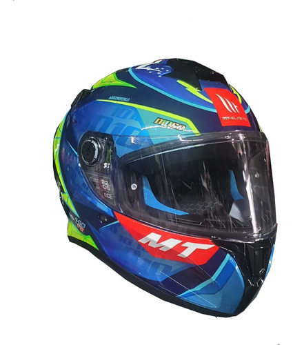 Casco Para Moto Mt Helmets Targo S Diogo Moreira C7 Azul