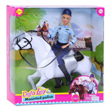 Muñeca Con Caballo Policía 30 Cm