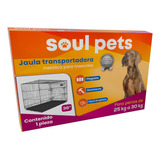 Soul Pets Jaula Metálica Reforzada 48 Pulgadas 122x75.5x84cm Color Negro