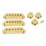 3pcs Guitarra Captador Capa Botões 6 Buracos Guitarras Doura