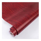 Papel Tapiz Adherible Textura Madera Roja 10m X 45cm Tp120