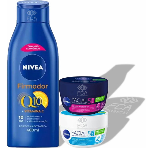 Nivea Firm Q10 Vit C 400ml Pele Seca + Nutritivo E Noturno