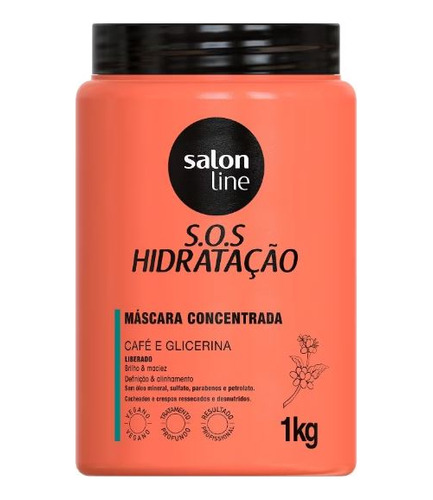 Salonline Máscara Sos Hidratação Café E Glicerina - 1kg