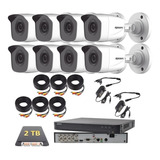 Kit Circuito Cerrado 6 Camaras Dvr 8 C Full Hd 2 Tb