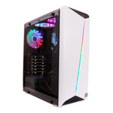 Gabinete Gamer Oex Gh200 Atx Frontal Iluminação Vidro Branco