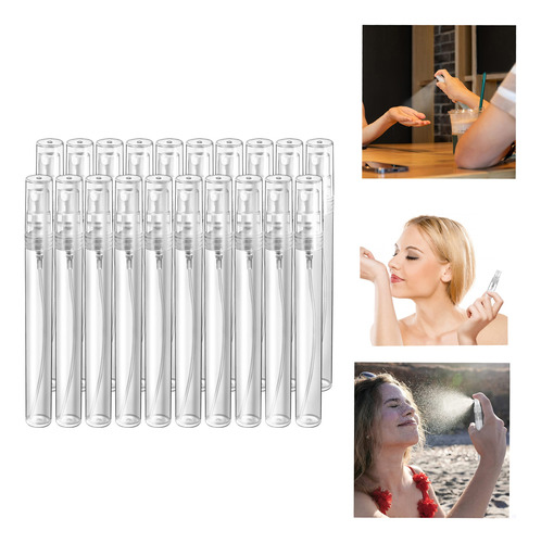 100 Pcs 10ml Mini Botellas Spray Perfume Vidrio Recargables