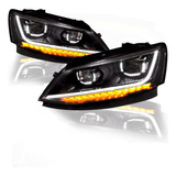 Faros Jetta 2012 2013 2015 2017 Drl Lupa Y Led Secuencial