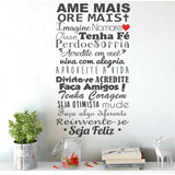 Adesivo Decorativo De Parede Frase Ame Mais Ore Mais Amigos