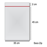 Saco Plastico Abre E Fecha Zip Grande 35x45 C/25un