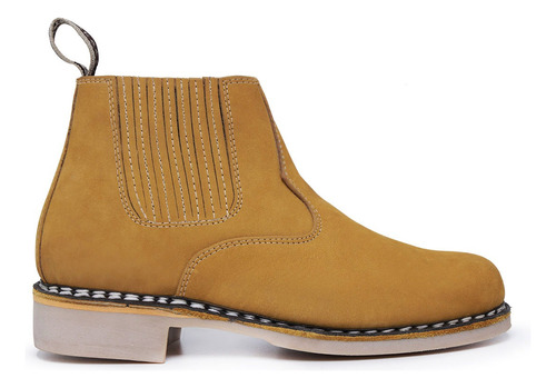 Botina Bota 100% Couro Nobuck Vira Francesa Pessoni Boots