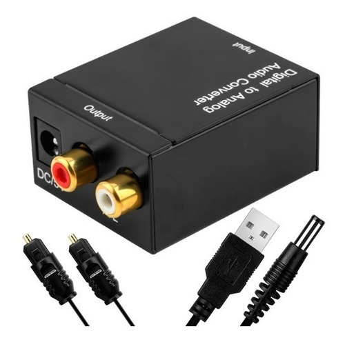 Convertidor Audio Digital Óptico A Rca Cable Toslink 1m