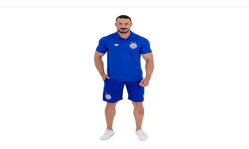 Camisa Bahia Polo Masc. Oficial Licenciada Tricolor De Aço