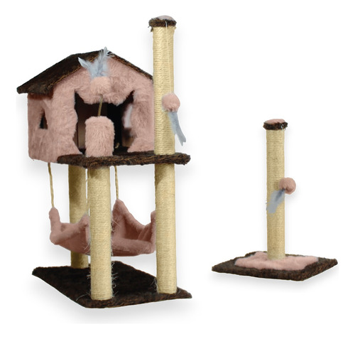 Arranhador Gato Brinquedo Playground Sisal Casa Kit Poste