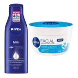 Kit Hidratação Nivea Creme Corporal 200 E Facial Nutritivo