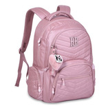 Mochila De Costas Rebecca Bonbon Rosa Metalizada Rb24051