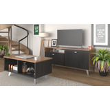 Mesa Tv Rack Nordico 1.20 + Mesa Ratona De Centro Moderno 