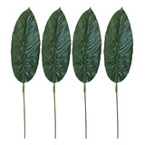 Kit 4 Hastes Folhas De Bananeira Artificial Jardim Vertical