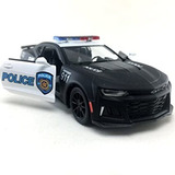 Carrinho Miniatura De Ferro Camaro Policia Fricção Coleção