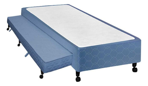 Cama Box Base C/auxiliar Solteiro Poli Azul (88x27)castor