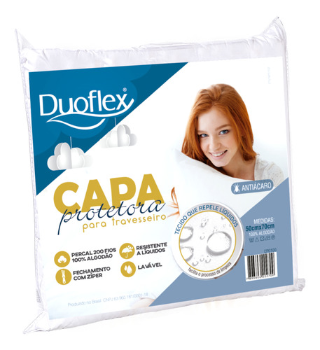 Capa Protetora Para Travesseiro Duoflex - Lavável