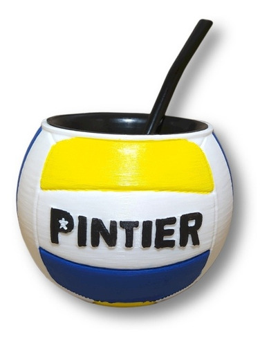 Mate Pelota Voley Pintier + Bombilla