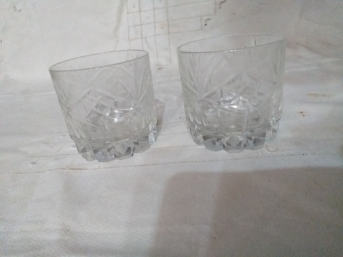 Dos Vasos Whisky Vidrio Tallado 