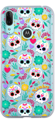 Funda Para Motorola Mujer Calaveras Flores Corazones Nombre