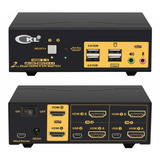 Conmutador Para Dos Monitores Kvm Ckl, Hdmi 4k @60hz