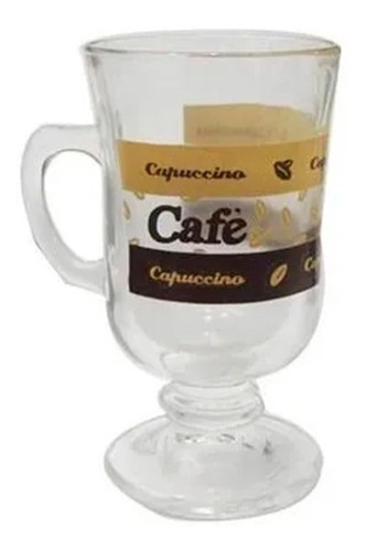 6 Jarro Jarrito Cafe Capuccino Libbey Vidrio Decorado 120 Ml