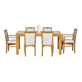 Combo Mesa Fija 1.80 + 4 Sillas + 2 Sillones Camila Genoud Vm