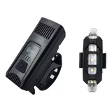 Kit Farol Bike Led Recarregável Potente Dianteiro + Traseiro Cor Cor