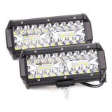 Par Faros De Led Auxiliares 7'' 12v-24v,120w Combo Moto