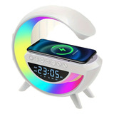 Caixa De Som Luminária Rgb Bluetooth Relógio Despertador