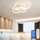 Lámpara De Techo Moderna Led Regulable Sala+control+app 40w