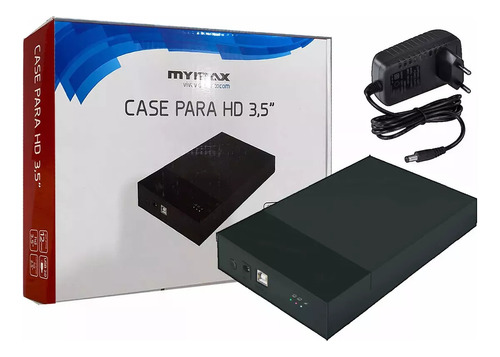 Case Gaveta Externa P/ Hd 3,5 2,5 Sata Desktop Usb 2.0 Mymax Cor Preto