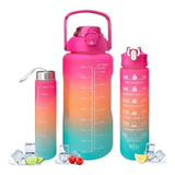 Botella Motivacional De Agua 3 Unidades Set X3 Termo Botilo 