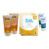 2 Kit Depilação Cera Fria + Folhas + Creme Azuleno Calmante