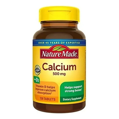 Nature Made Calcio 500 mg con Vitamina D3 ayuda a mantener el desarrollo saludable de los huesos y la vitamina D ayuda a mejorar la absorción de calcio 130 Tabletas | Envío gratis