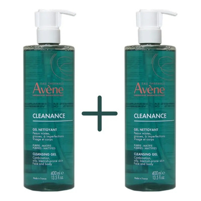 Avene Cleanance Gel Limpiador 400ml Pack De 2 Momento De Aplicación Día\u002Fnoche Tipo De Piel Grasa | Envío gratis