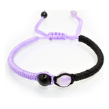 Pulsera Cuarzo Morada Ágata Negra Espiritual Mental B310