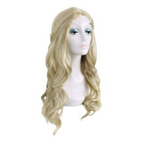 Peruca Ondulada Preta 65cm Fibra Orgânica+ Touca Wig