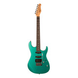 Guitarra Eléctrica Tagima Tw Series Tg-510 De Tilo Metallic Surf Green Con Diapasón De Madera Técnica