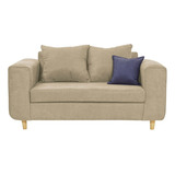 Sofa Eagle 2 Cuerpos Tela Arena Calugas Azul-arena 165x89cm