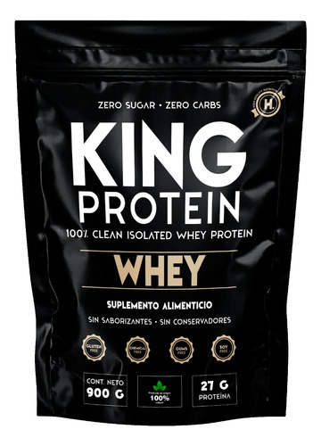 King Protein 100% Clean Isolated Whey Protein 900g