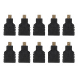 10 Unidades De Conector Adaptador Preto Abs Micro Hdmi Para