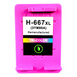 Cartucho De Tinta Compatible Con Hp 667xl  Tricolor